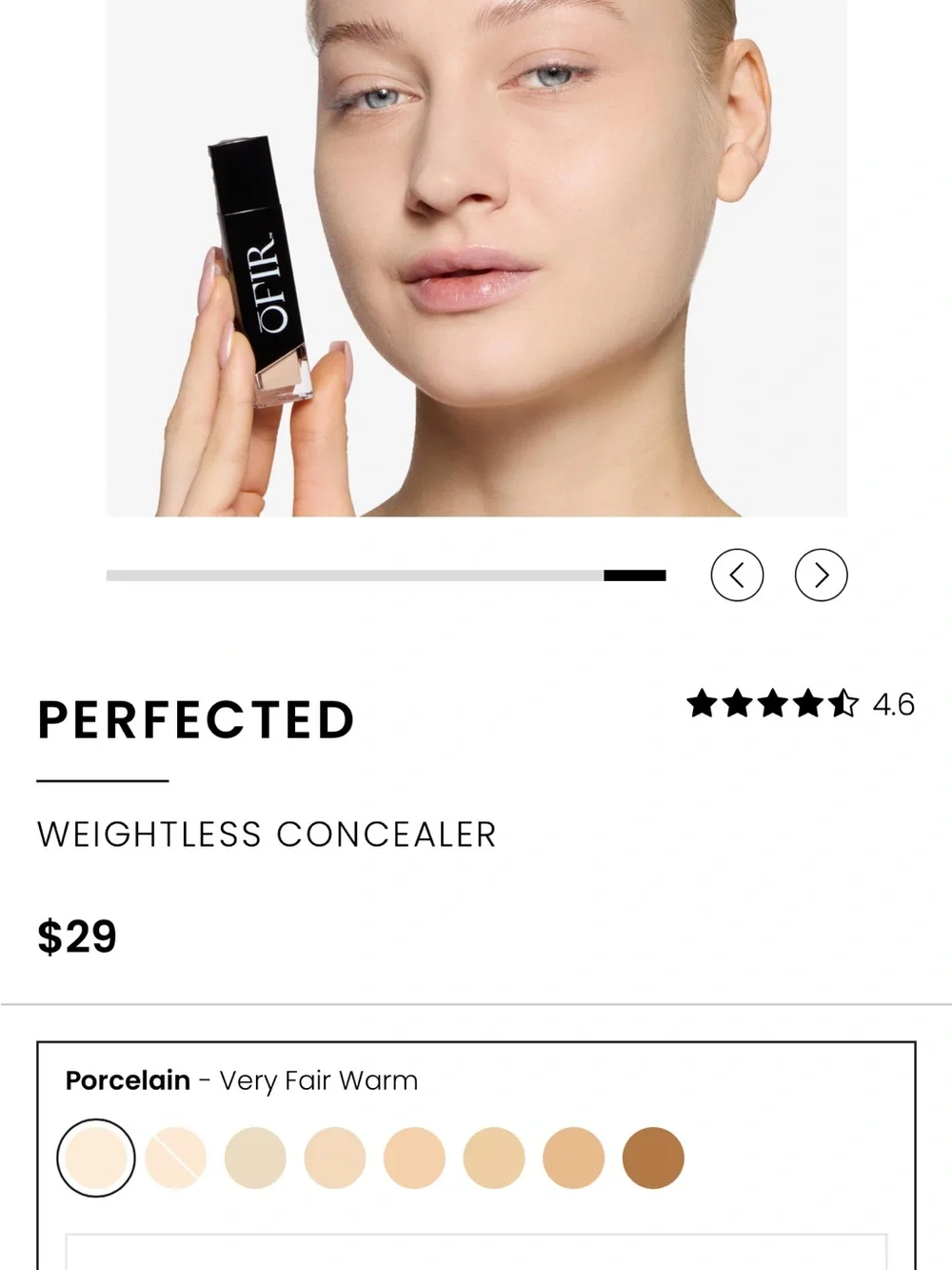 Perfected Weightless Concealer — Porcelain (Very Fair Warm)